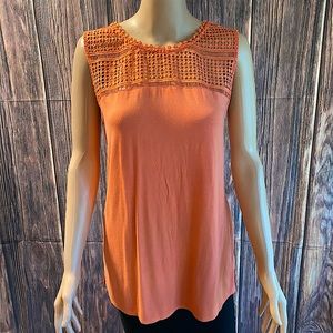 CB established 1962 size medium orange flowy summer embroidered lace top